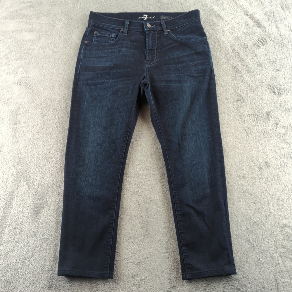 7 For All Mankind Jeans Mens 31x25 Blue Slimmy Stretch Slim Fit Dark Wash Denim‎